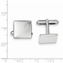 Sterling Silver Rhodium Plated Square Cuff Links