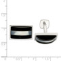 Sterling Silver Mother Of Pearl & Onyx Cufflinks
