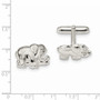 Sterling Silver CZ Elephant Cuff Links