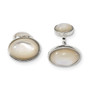 Sterling Silver Oval Mother of Pearl Cuff Links