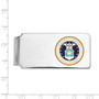 Sterling Silver Rhodium-plated U.S. Air Force Money Clip, blue background