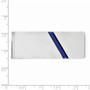 Sterling Silver Rhodium-plated Blue Enameled Money Clip