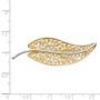 14k & Rhodium Filigree Leaf Pin