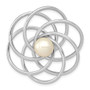 14K White Gold FW Cultured Pearl Swirl Pin