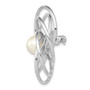 14K White Gold FW Cultured Pearl Swirl Pin