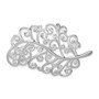 Sterling Silver Rhodium-plated Filigree Leaf Pin