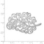 Sterling Silver Rhodium-plated Filigree Leaf Pin