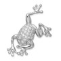 Sterling Silver Rhodium-plated CZ Frog Pin