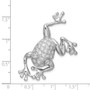 Sterling Silver Rhodium-plated CZ Frog Pin