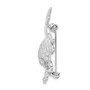 Sterling Silver Rhodium-plated CZ Frog Pin