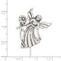 Sterling Silver Polish & Antique Angel w/Flower Pin