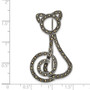 Sterling Silver Antiqued Marcasite Cat Pin