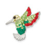 Sterling Silver Multi-colored Preciosa Crystal Hummingbird Pin