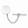 Rhodium-plated Kelly Waters Round Satin Tie Tac