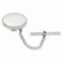Rhodium-plated Kelly Waters Oval Beaded Tie Tac