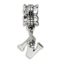Sterling Silver Reflections Letter N Dangle Bead