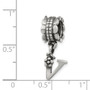 Sterling Silver Reflections Letter V Dangle Bead