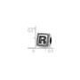 Sterling Silver Reflections Letter R Triangle Block Bead