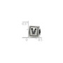 Sterling Silver Reflections Letter V Triangle Block Bead