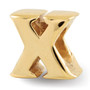 Sterling Silver Gold-plated Reflections Letter X Bead