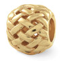 Sterling Silver Gold-plated Reflections Basketweave Bali Bead