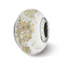 Sterling Silver Reflections White w/Gold Foil Ceramic Bead