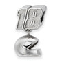 Sterling Silver LogoArt NASCAR #18 Kyle Busch Helmet Dangle Bead