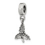 Sterling Silver Reflections Holly Leaf Dangle Bead