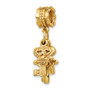 Sterling Silver Gold-plated Reflections Three Keys Dangle Bead