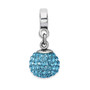 Sterling Silver Reflections March Swarovski Crystal Ball Dangle Bead