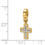 Sterling Silver Gold-plated Reflections Swarovski Cross Dangle Bead
