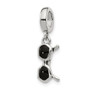 Sterling Silver Reflections Black Enamel Sunglasses Dangle Bead