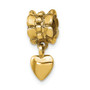 Sterling Silver Gold-plated Reflections Heart Dangle Bead