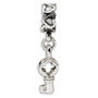 Sterling Silver Reflections Key Dangle with Hearts Bead