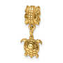 Sterling Silver Gold-plated Reflections Turtle Dangle Bead