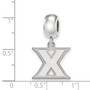 Sterling Silver Rh-plated LogoArt Xavier University Small Dangle Bead