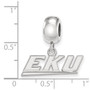 Sterling S. Rh-p LogoArt Eastern Kentucky University XS Dangle Bead Charm