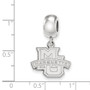 Sterling Silver Rh-plated LogoArt Marquette University Small Dangle Bead