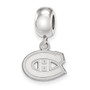 Sterling S. Rh-p NHL LogoArt Montreal Canadiens XS Dangle Bead Charm
