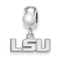 Sterling S. Rh-p LogoArt Louisiana State University XS Dangle Bead Charm