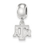 Sterling S. Rh-plated LogoArt Texas A&M University XS Dangle Bead Charm