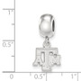 Sterling S. Rh-plated LogoArt Texas A&M University XS Dangle Bead Charm
