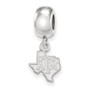 Sterling S. Rh-plated LogoArt Texas A&M University XS Dangle Bead Charm