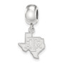 Sterling Silver Rh-plated LogoArt Texas A&M University Small Dangle Bead