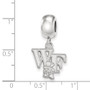 Sterling S. Rh-plated LogoArt Wake Forest University Small Dangle Bead