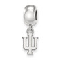 Sterling Silver Rh-plated LogoArt Indiana University XS Dangle Bead Charm
