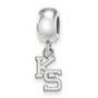 Sterling S. Rh-p LogoArt Kansas State University XS Dangle Bead Charm