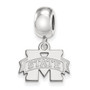 SS Rh-p LogoArt Mississippi State University XS Dangle Bead Charm