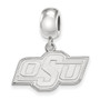 Sterling S. Rh-p LogoArt Oklahoma State University Small Dangle Bead