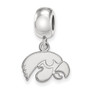 Sterling Silver Rh-plated LogoArt University of Iowa XS Dangle Bead Charm